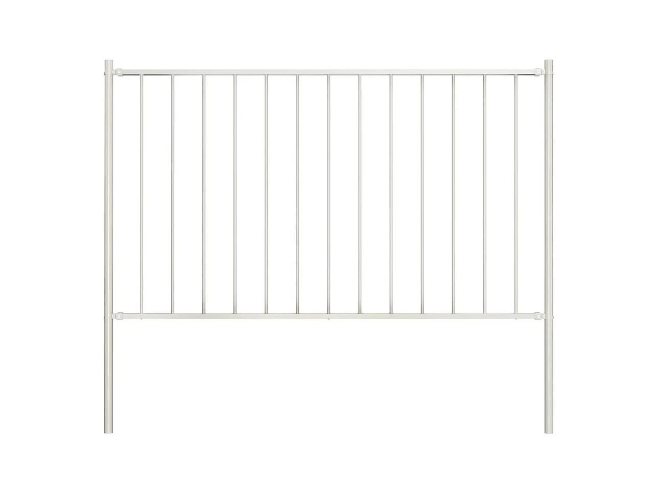 Panneau clôture et poteaux acier enduit de poudre 1,7x1 m blanc FR609960