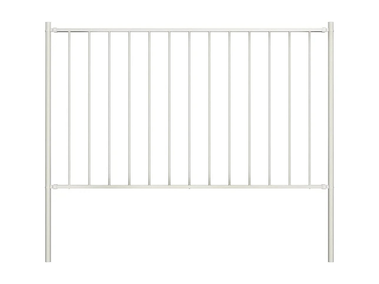 Panneau clôture et poteaux acier enduit de poudre 1,7x1 m blanc FR609960