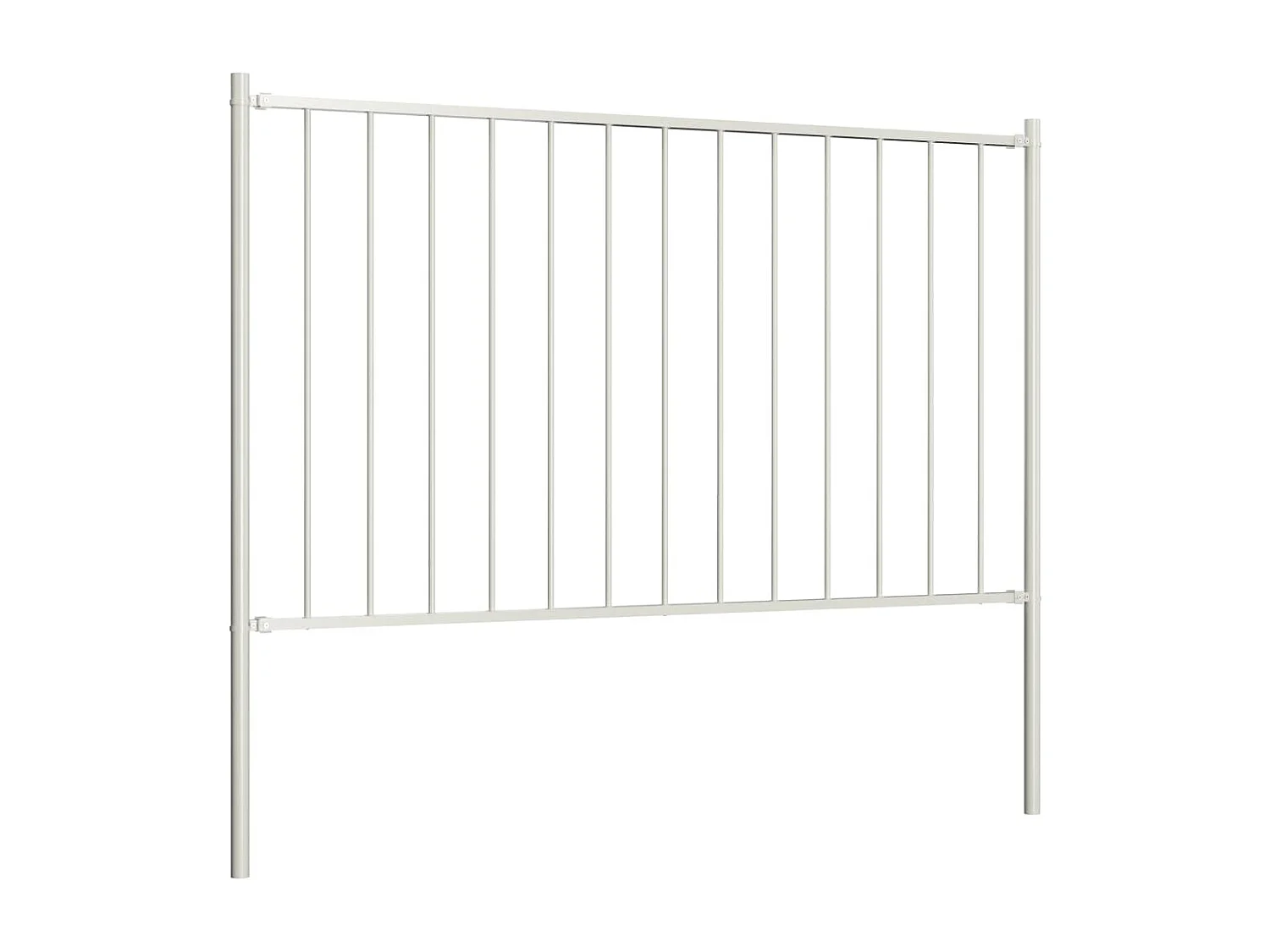 Panneau clôture et poteaux acier enduit de poudre 1,7x1 m blanc FR609960