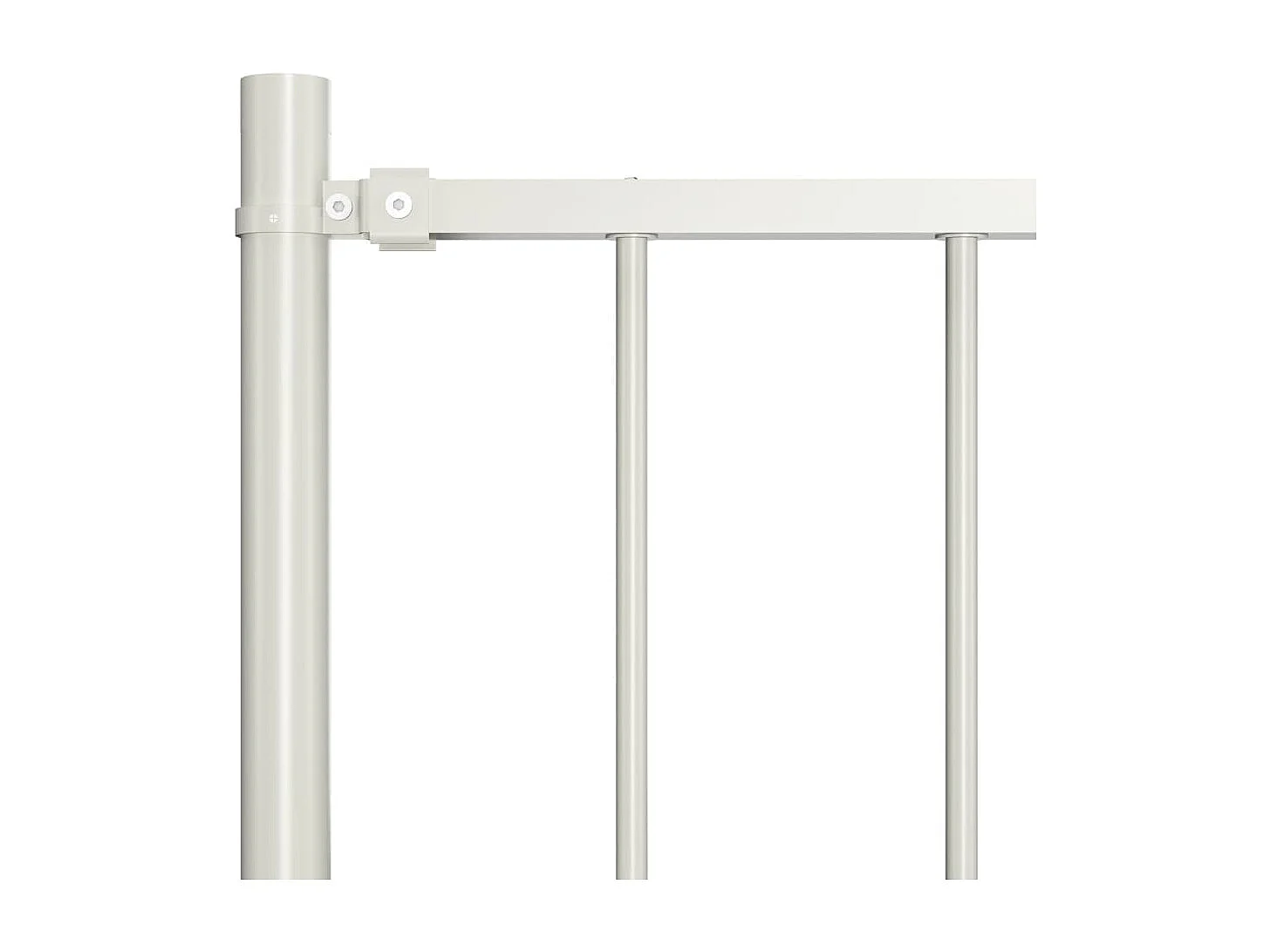 Panneau clôture et poteaux acier enduit de poudre 1,7x1 m blanc FR609960