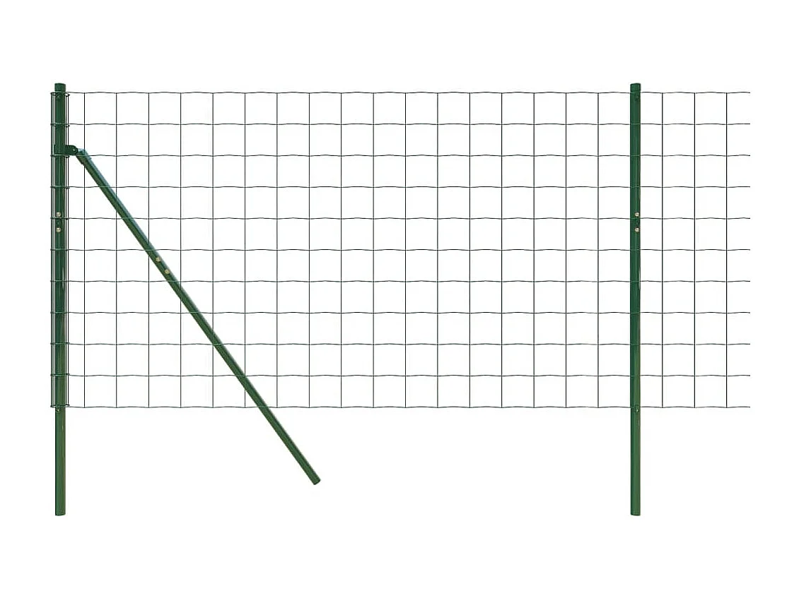 Clôture en treillis métallique vert 0,8x10 m acier galvanisé FR857477