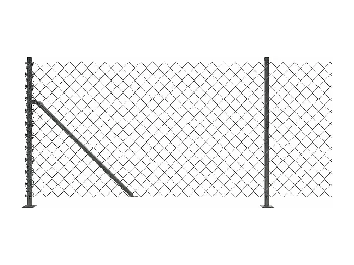 Cerca de arame com flange 1,1x10 m antracite PT273684