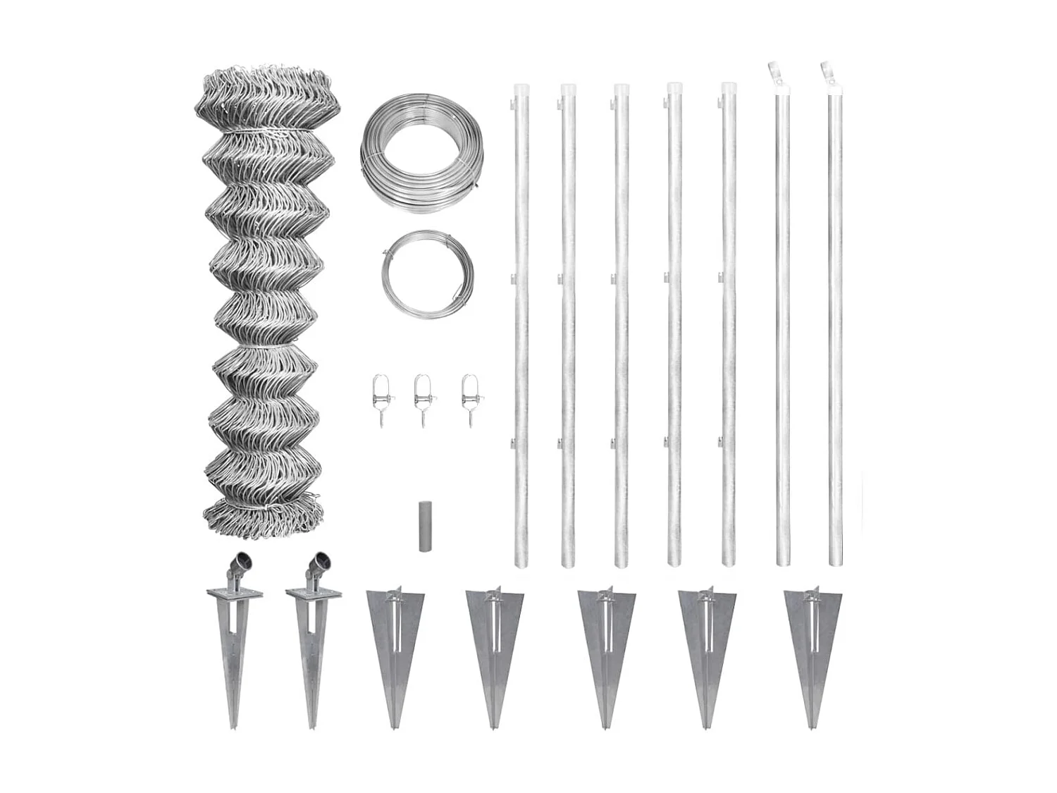 Clôture à mailles losangées et poteaux acier galvanisé 15x1 m FR393300