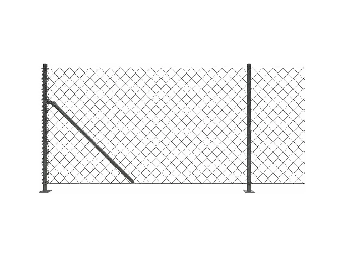 Cerca de alambre con brida gris antracita 0,8x10 m ES106203