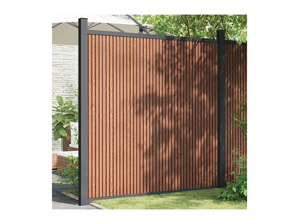 Panneau de clôture marron 173x186 cm WPC FR986748