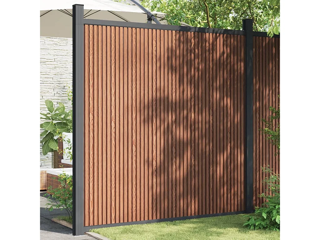 Panneau de clôture marron 173x186 cm WPC FR986748