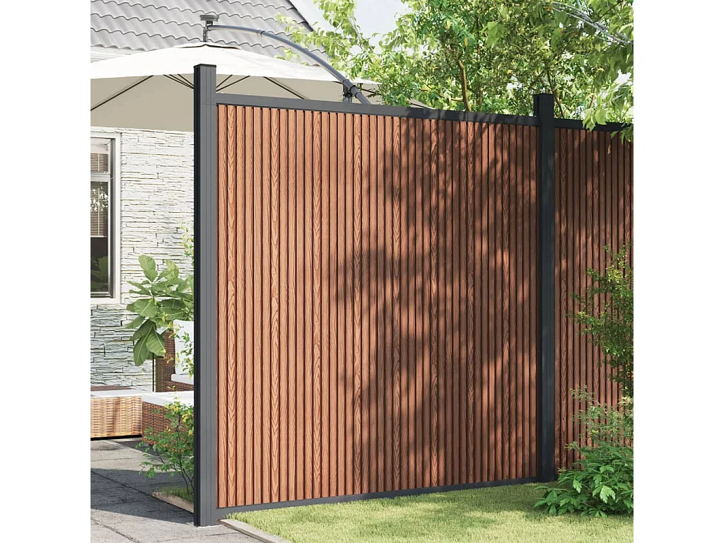 Panneau de clôture marron 173x186 cm WPC FR986748