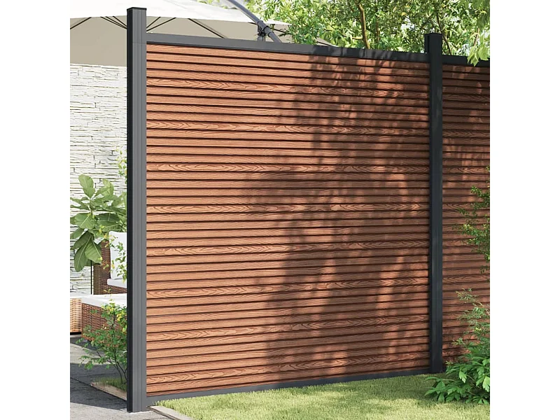 Panneau de clôture marron 173x186 cm WPC FR986748