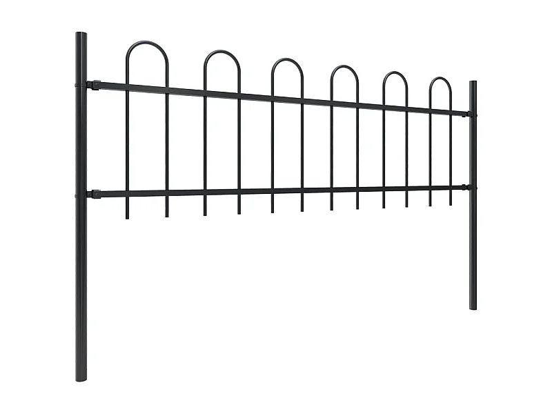 Tuinhek met ronde bovenkant 5,1x0,6 m staal zwart BE858749