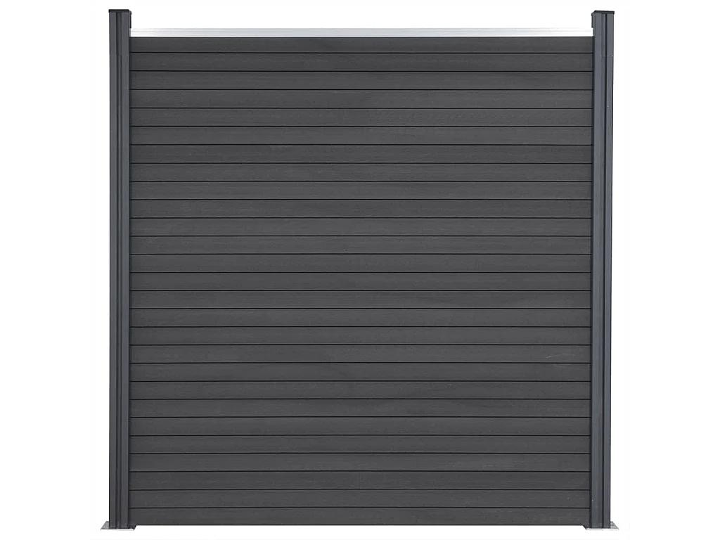 Conjunto de painéis de vedação 180x186 cm WPC cinzento PT703891