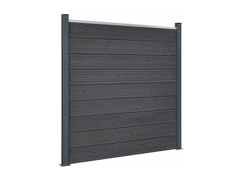 Conjunto de painéis de vedação 180x186 cm WPC cinzento PT703891