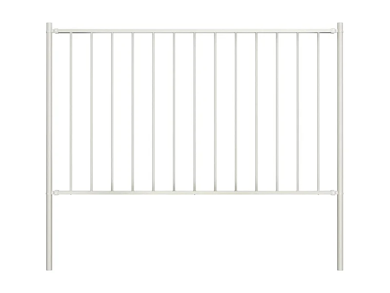 Panneau de clôture poteau Acier enduit poudre 1,7x0,75 m Blanc FR132018