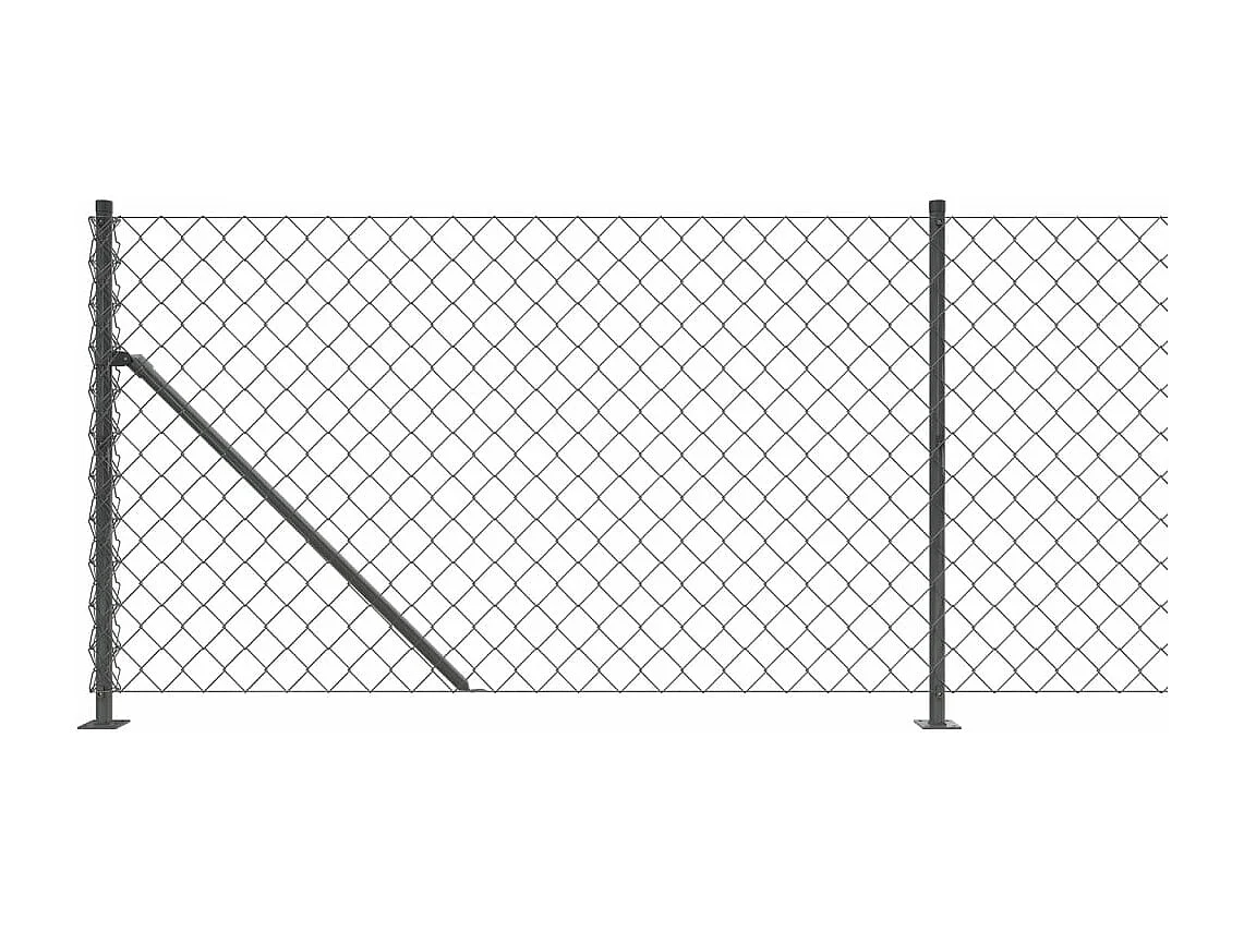 Cerca de alambre con brida gris antracita 0,8x25 m ES397671