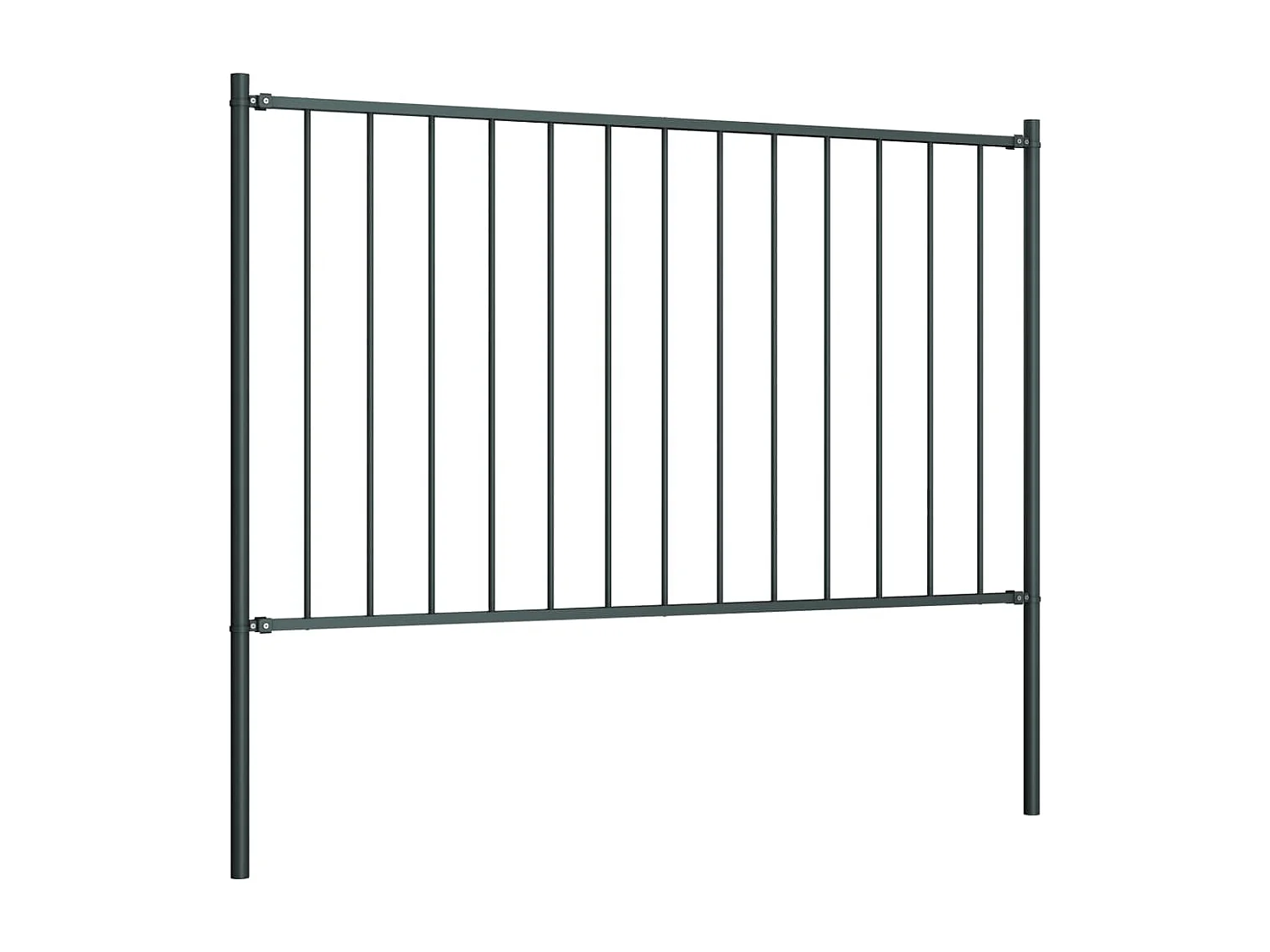 Panneau clôture poteau Acier enduit poudre 1,7x1,25m Anthracite FR561682