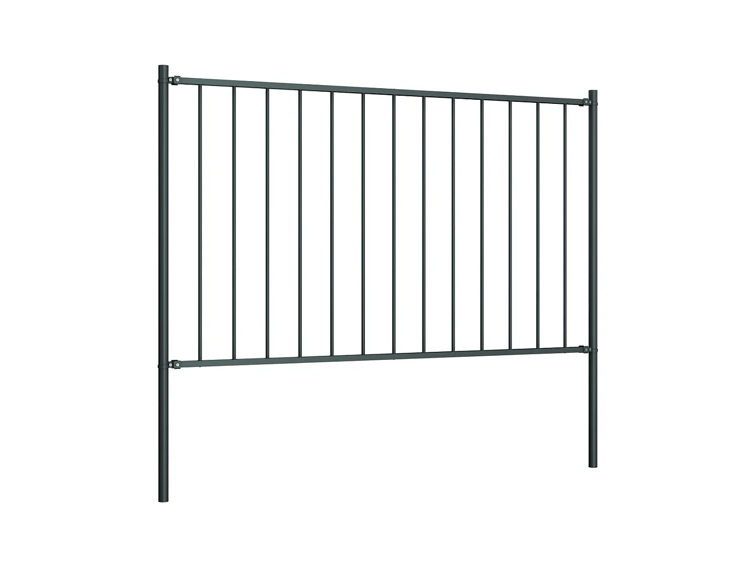 Panneau clôture poteau Acier enduit poudre 1,7x1,25m Anthracite FR561682