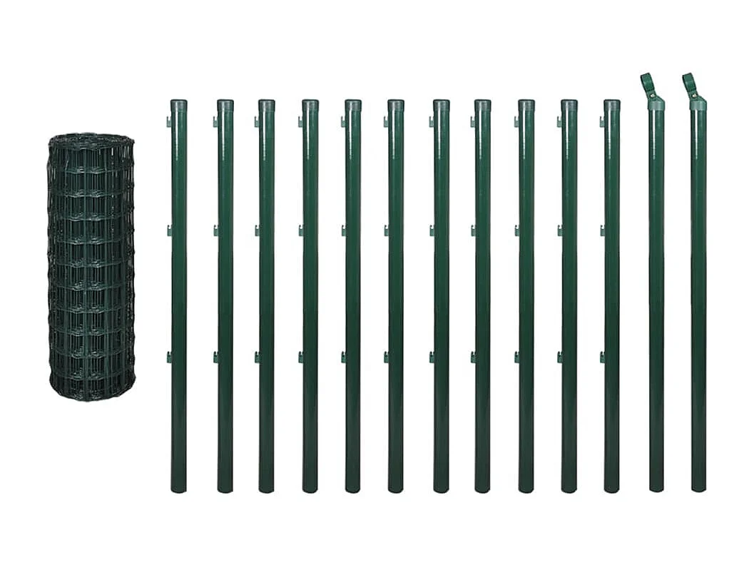 Clôture euro Acier 25x0,8 m Vert FR373571