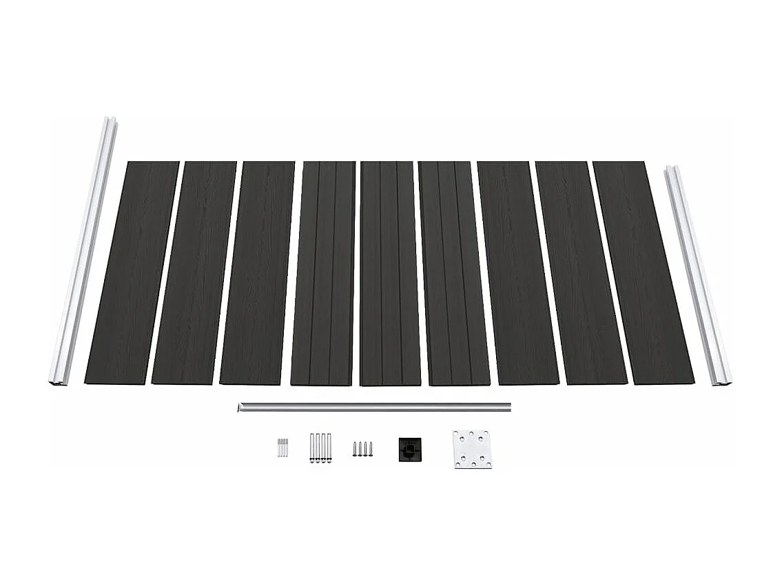Panneau de clôture WPC 95x186 cm Noir FR232976