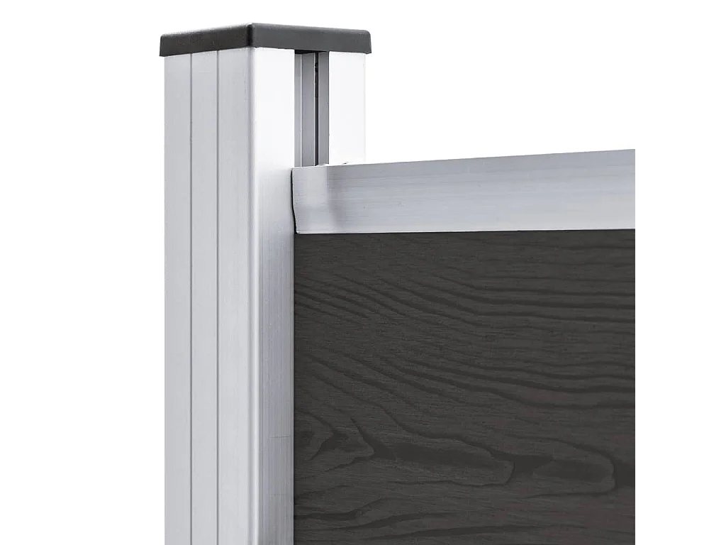 Panneau de clôture WPC 95x186 cm Noir FR232976