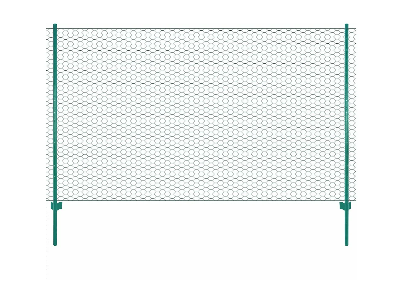 Draadgaashek met palen 25x2 m staal groen BE808210