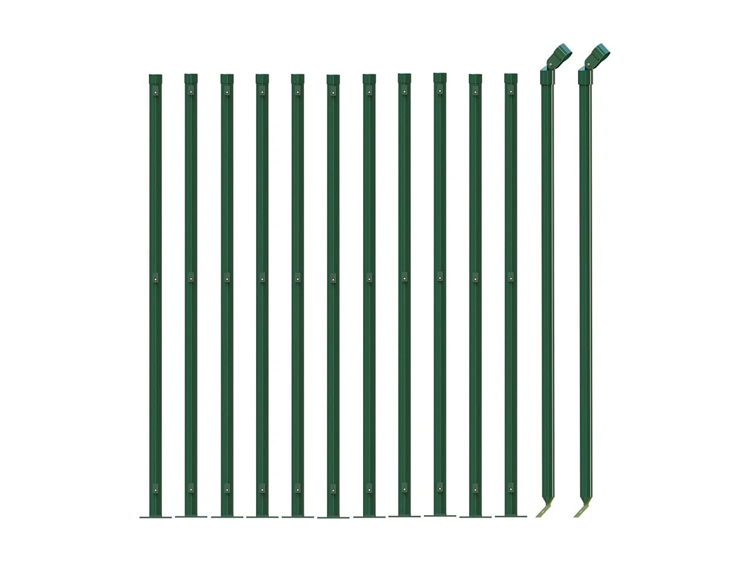 Clôture en treillis métallique avec bride vert 0,8x25 m FR307205