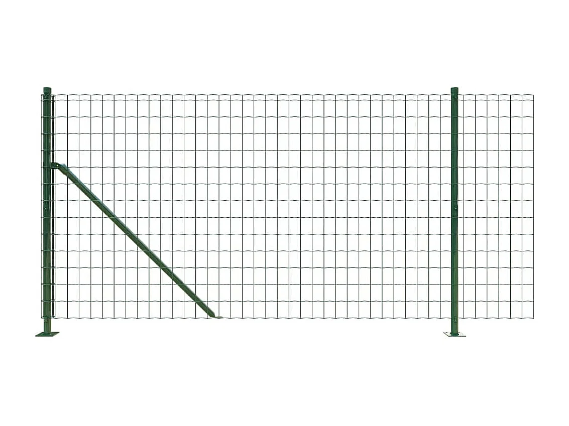 Clôture en treillis métallique avec bride vert 0,8x25 m FR307205