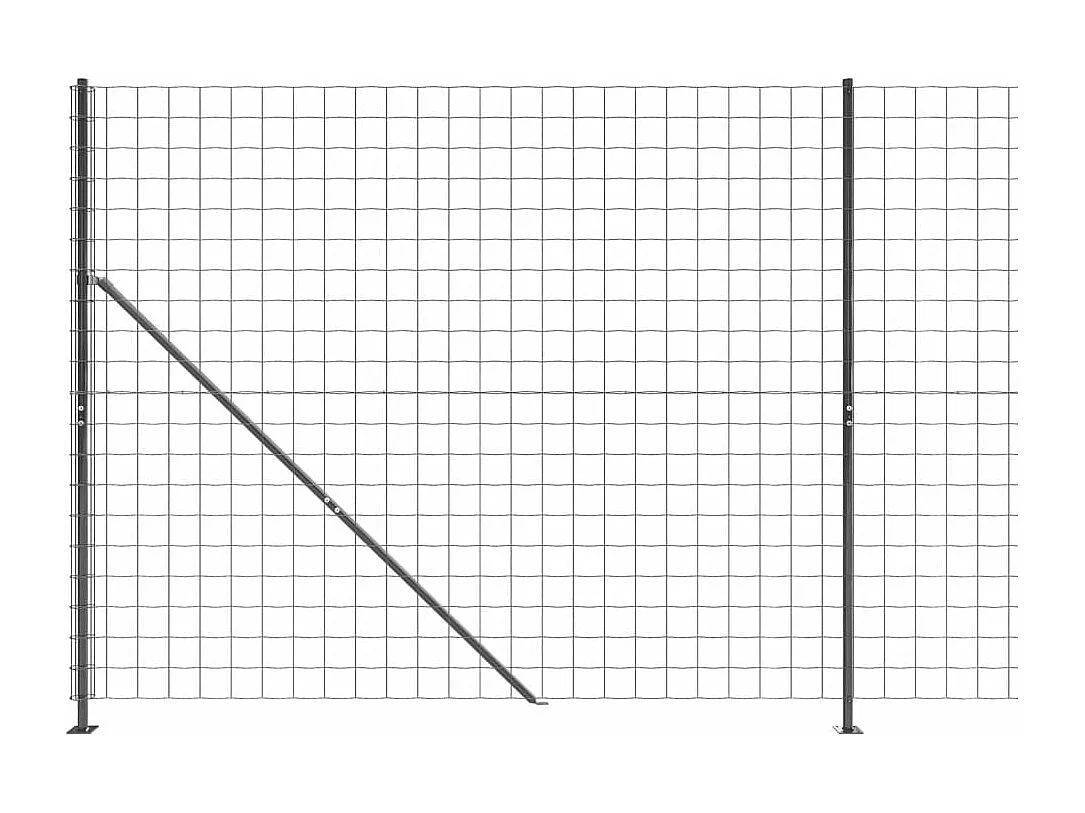Clôture en treillis métallique avec bride anthracite 2x10 m FR227933