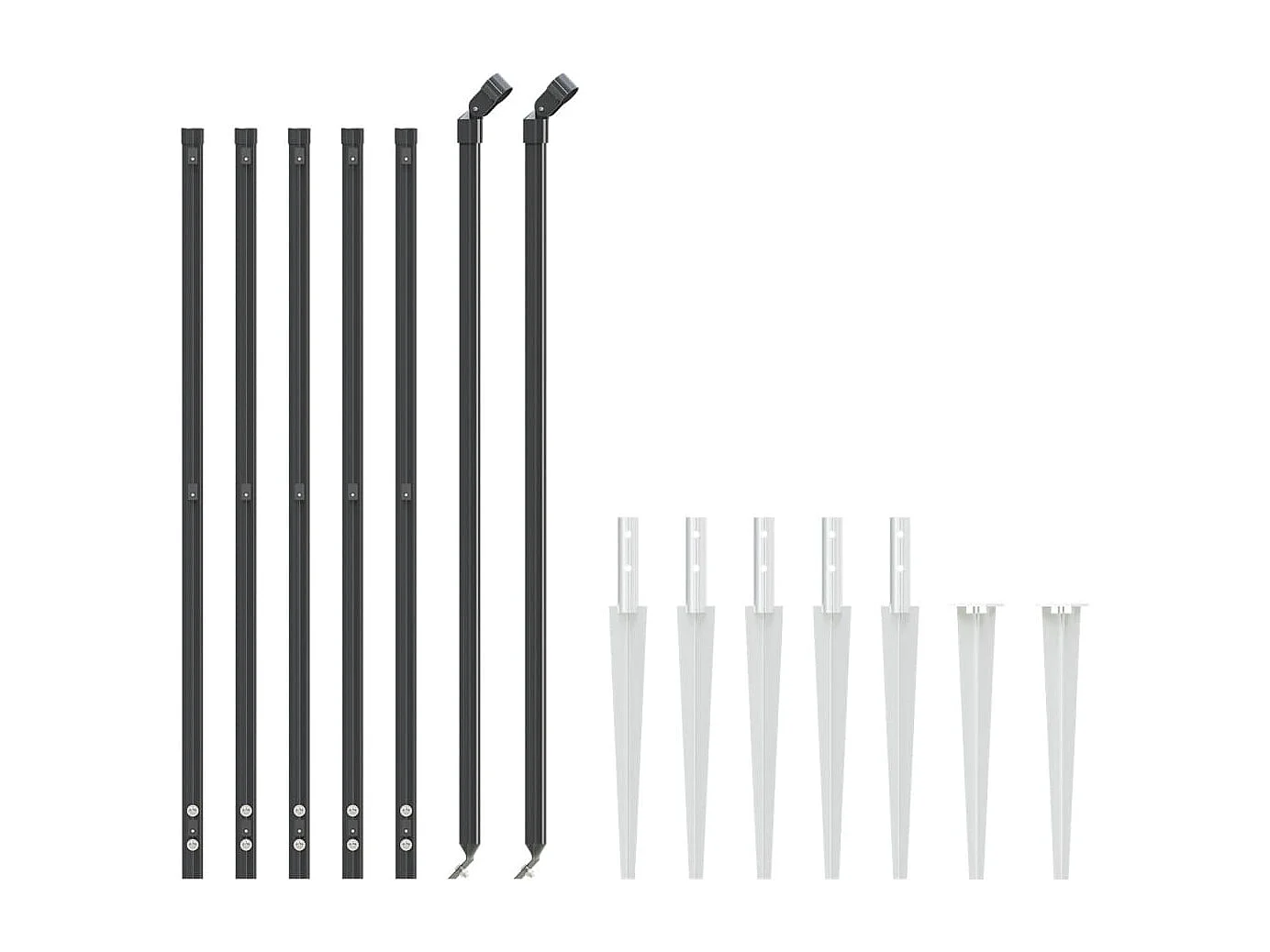 Clôture en treillis métallique et ancrage anthracite 1,1x10 m FR109267