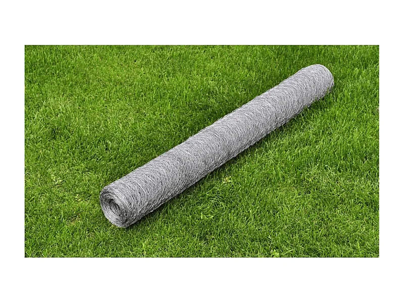 Clôture en treillis Acier galvanisé Hexagonal 1x25 m Argenté FR143547