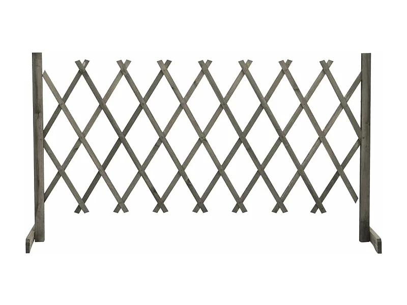 Valla de jardín enrejado madera maciza de abeto gris 150x80 cm ES699122