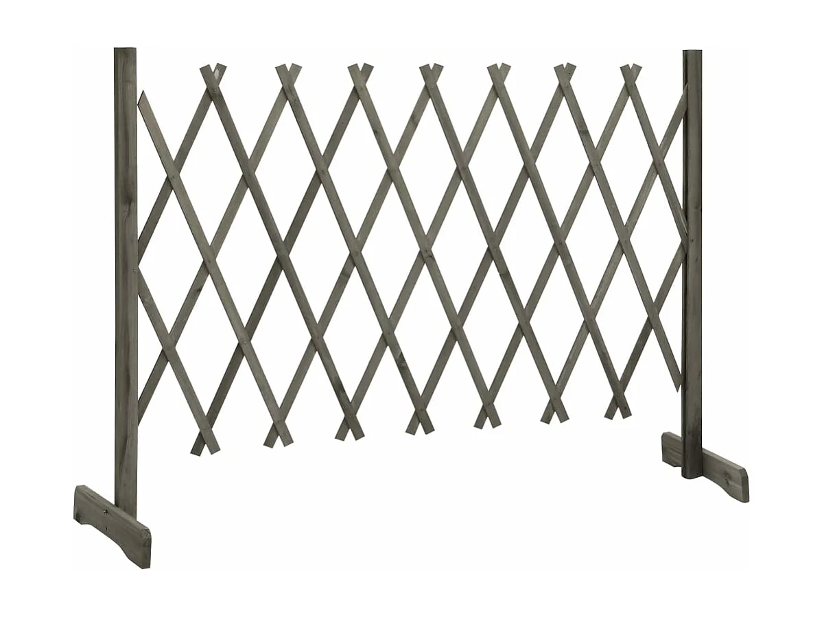 Valla de jardín enrejado madera maciza de abeto gris 150x80 cm ES699122