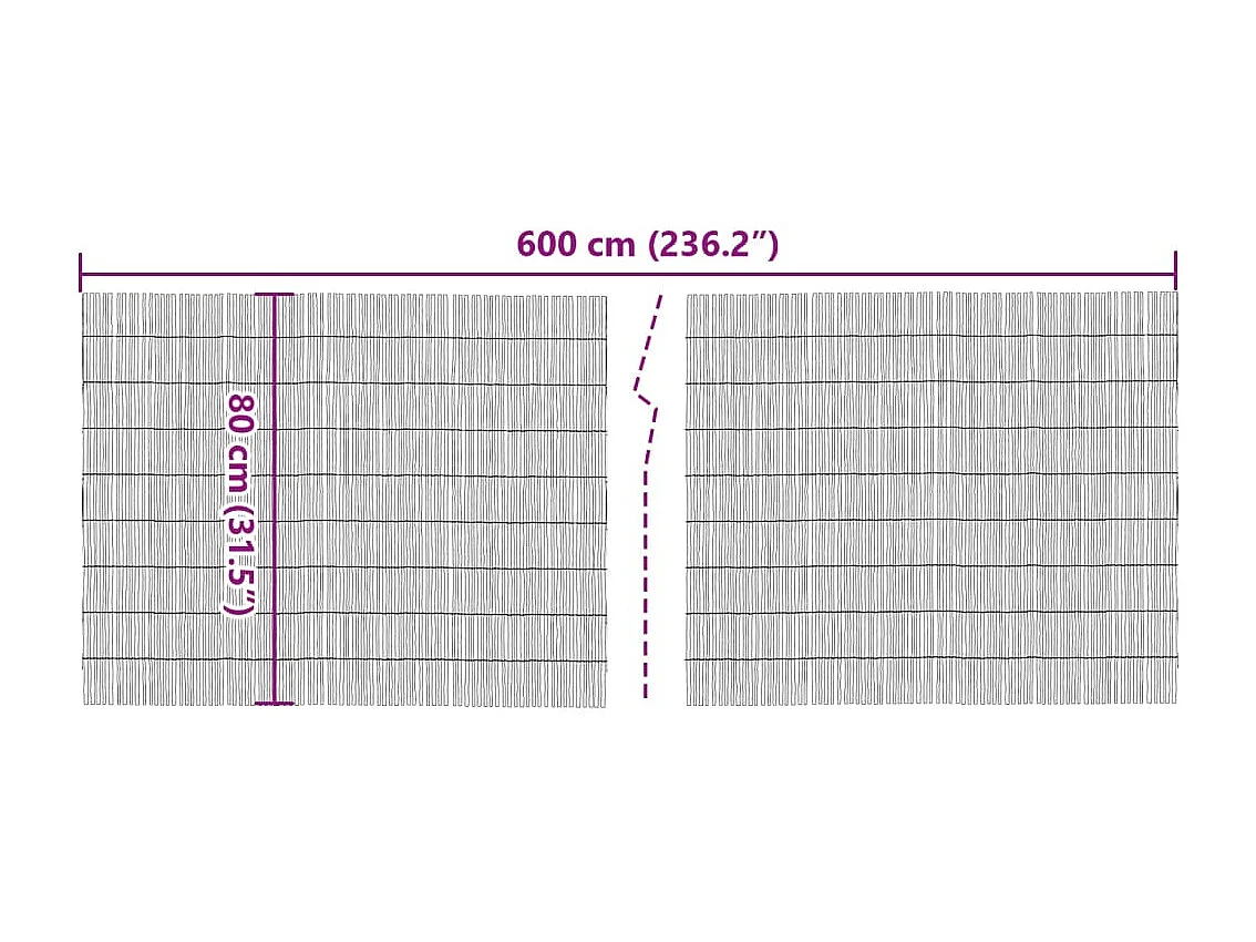 Tuinscherm 600x80 cm riet BE930270