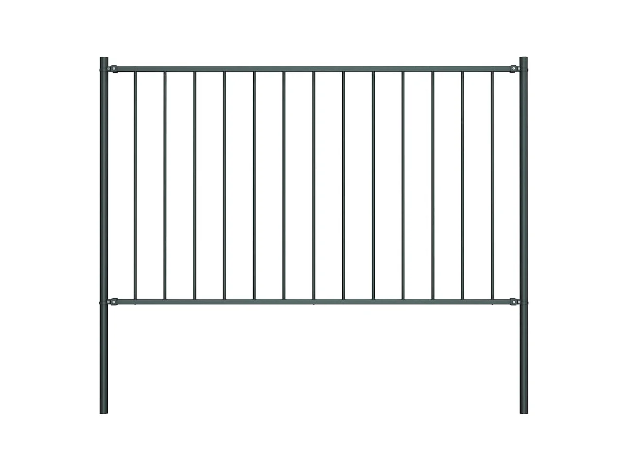 Panel de valla y postes acero recubrimiento polvo gris 1,7x1 m ES401544