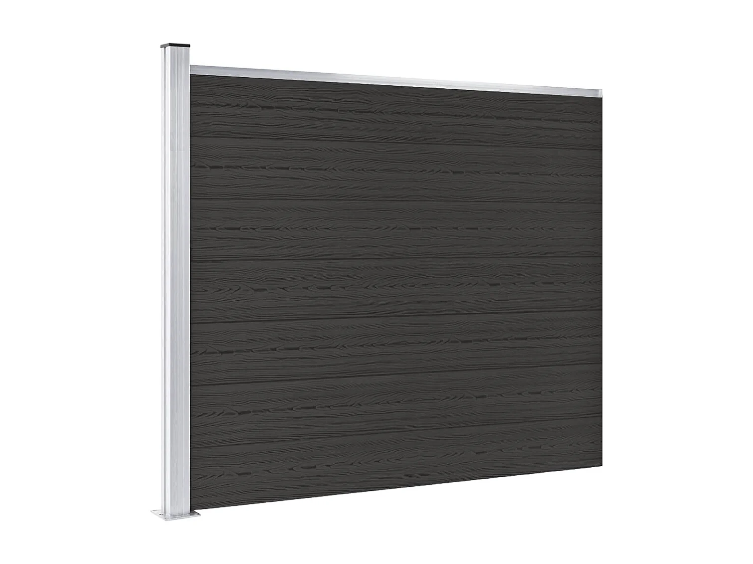 Panneau de clôture WPC 175x146 cm Noir FR605319