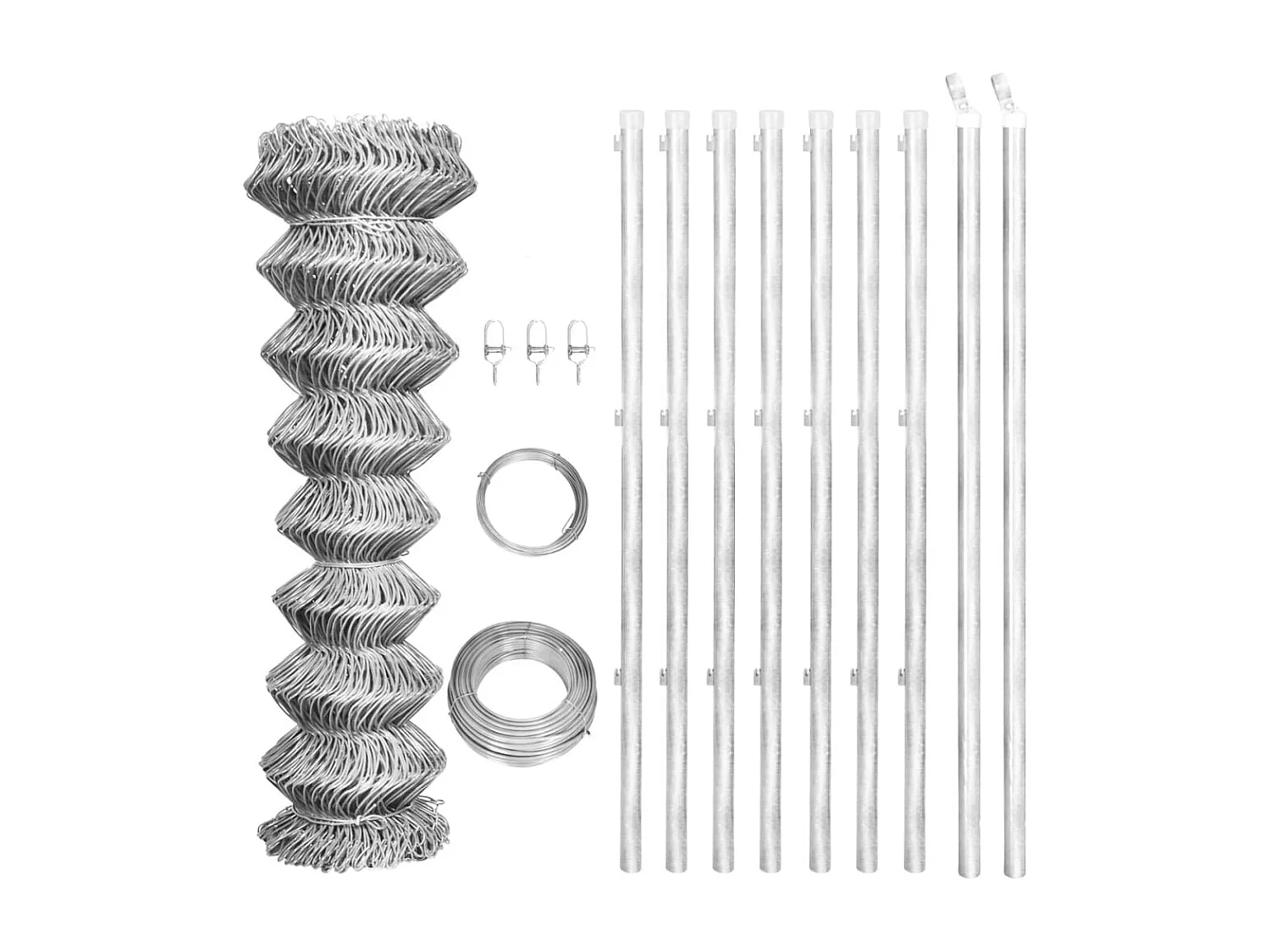 Clôture à mailles avec poteaux Acier galvanisé 15x1 m Argenté FR464438