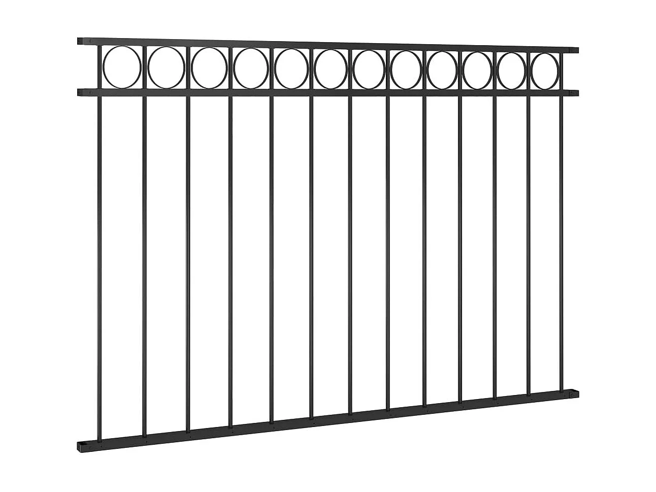 Panneau de clôture Acier 1,7x1 m Noir FR881842