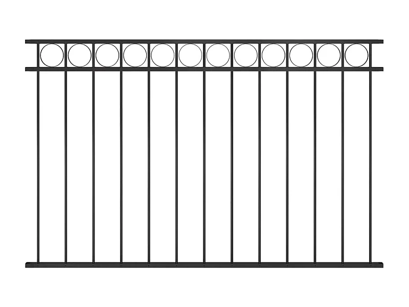 Panel de valla de acero negro 1,7x1 m ES261737