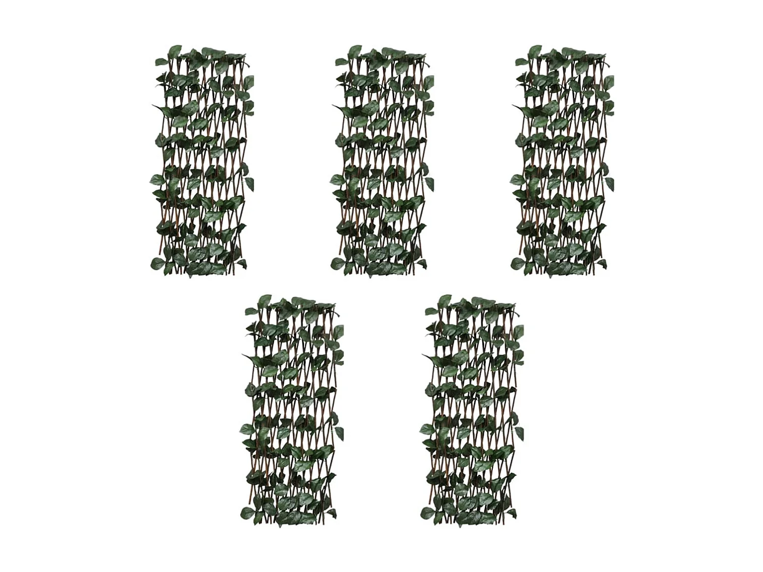 Clôtures à treillis de saule 5pcs feuille artificielle 180x30cm FR370730