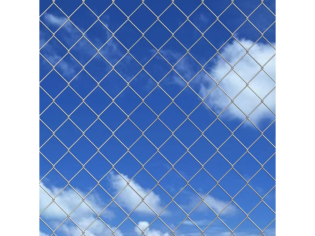 Clôture à mailles losangées Acier galvanisé 15x1,5 m Argenté FR333960