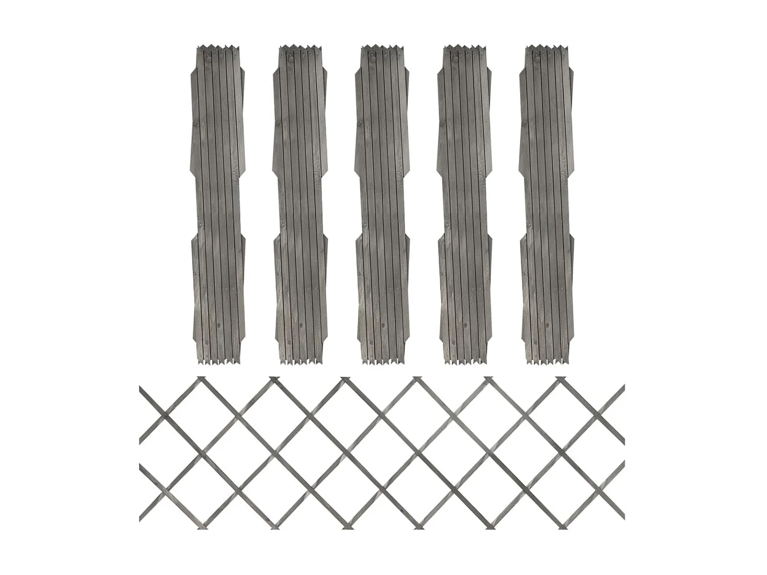 Cercas em treliça 5 pcs 180x60 cm abeto maciço cinzento PT291515