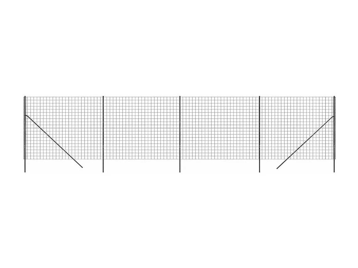Cerca de alambre de acero galvanizado gris antracita 1,6x10 m ES470906