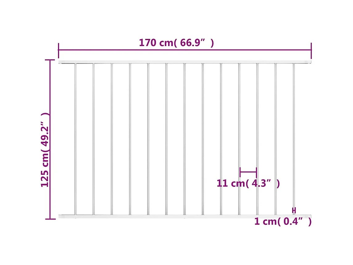 Hekpaneel 1,7x1,25 m gepoedercoat staal wit BE258282