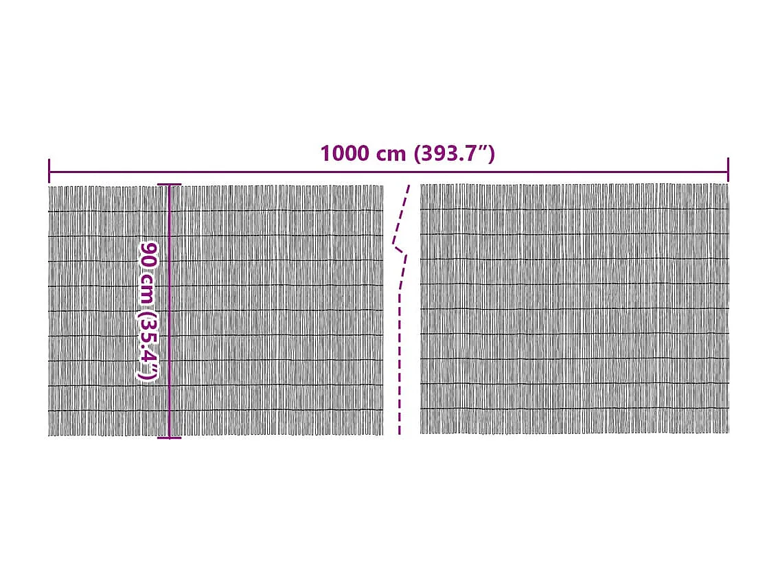 Clôture de jardin 1000x90 cm roseau FR720621