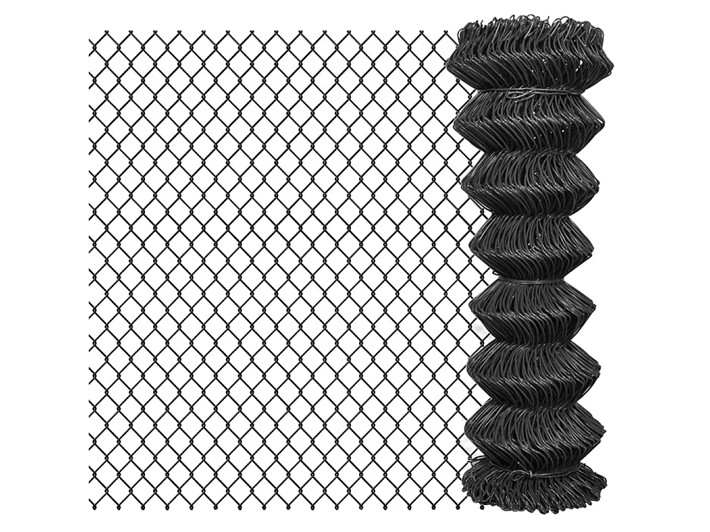 Valla de tela metálica acero gris 15x1,25 m ES848597
