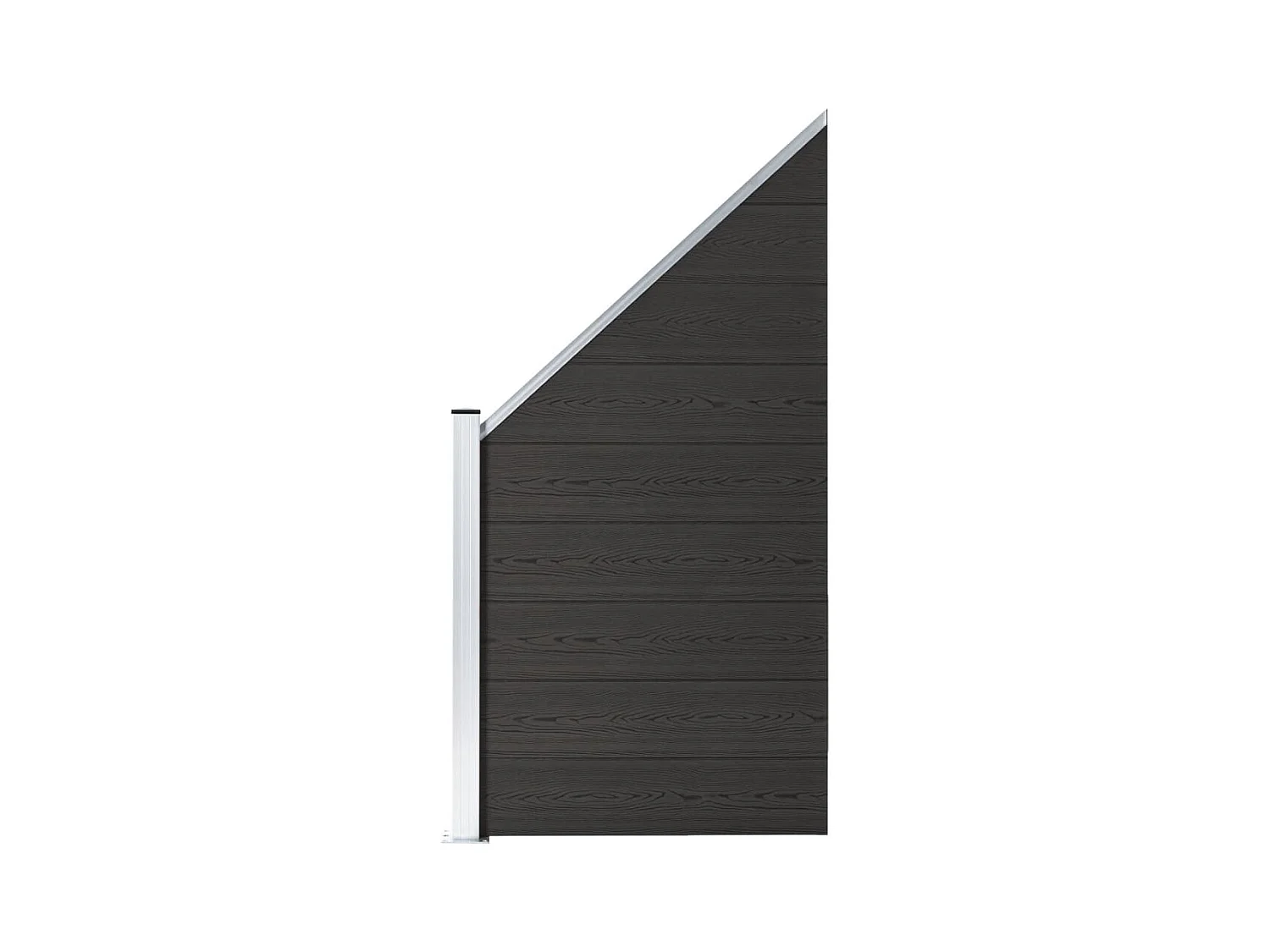 Panneau de clôture WPC 95x(105-180) cm Noir FR874417