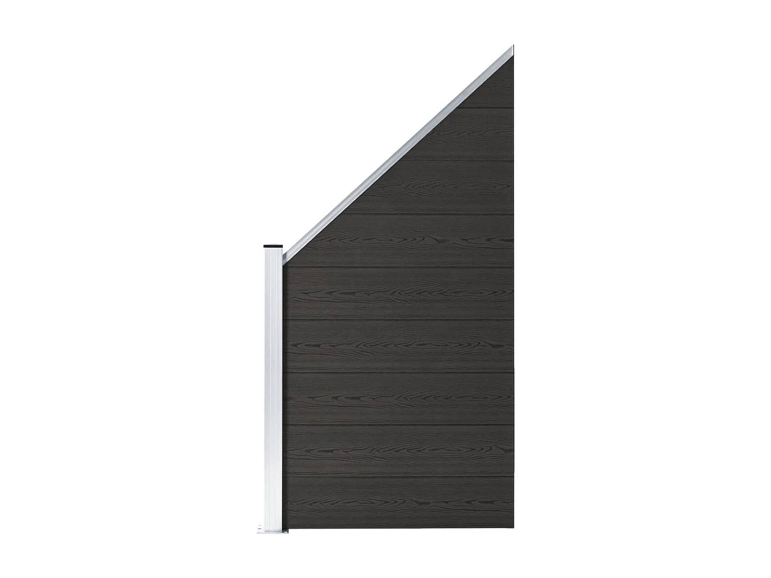 Panneau de clôture WPC 95x(105-180) cm Noir FR874417