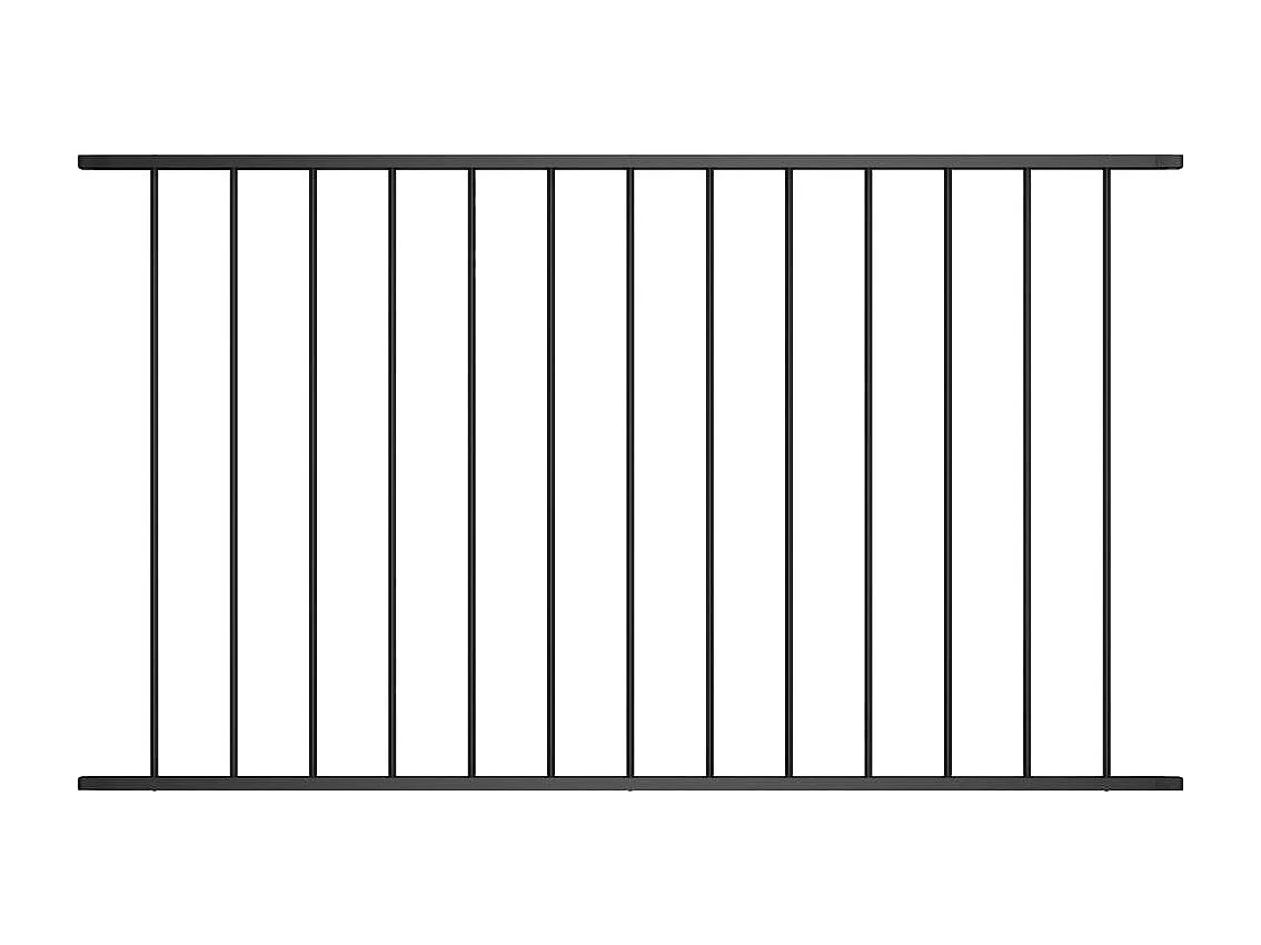 Panneau de clôture Acier enduit de poudre 1,7x1,25 m Noir FR299841