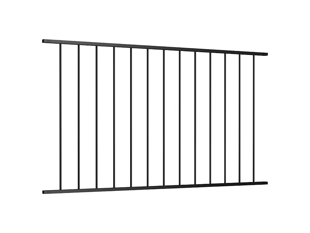 Panneau de clôture Acier enduit de poudre 1,7x1,25 m Noir FR299841