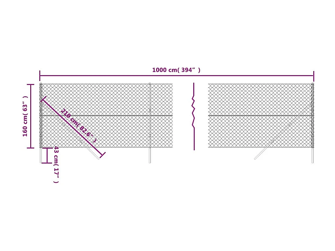 Cerca de alambre verde 1,6x10 m ES553176