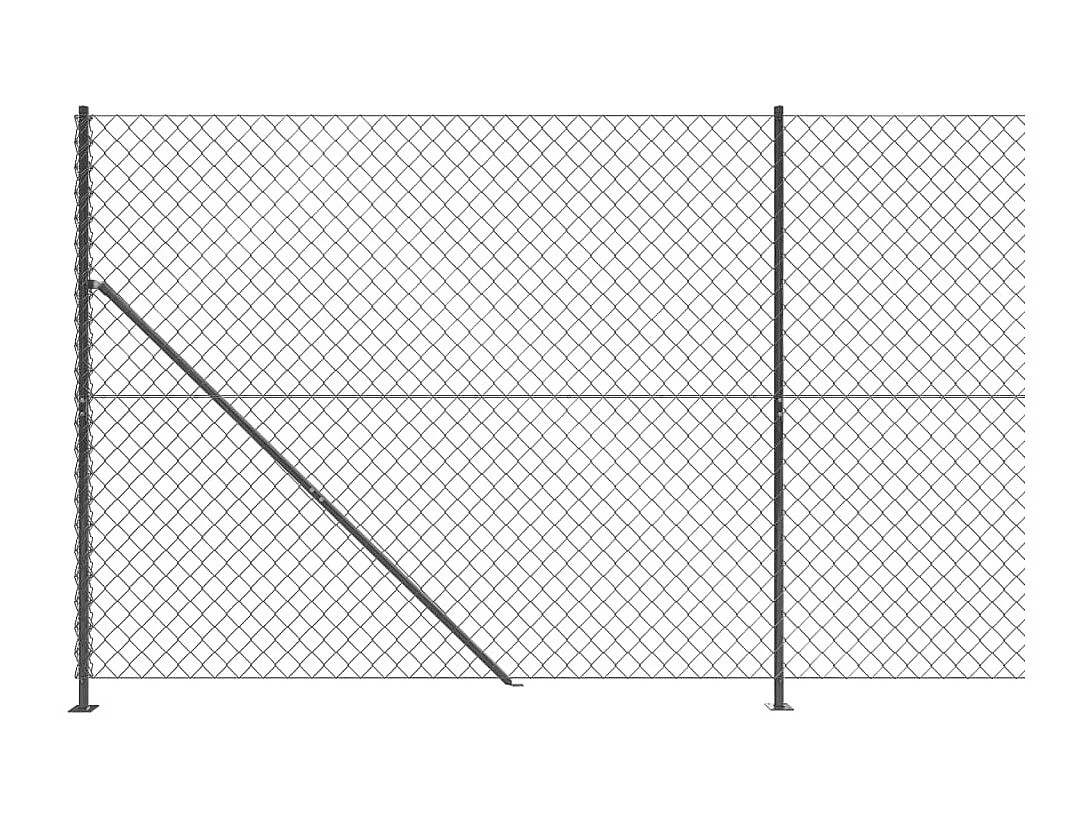 Cerca de alambre con brida gris antracita 1,4x25 m ES640461