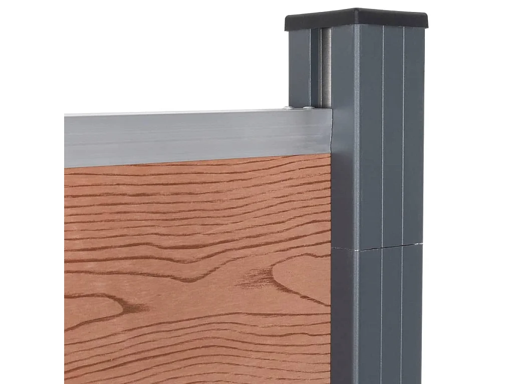 Conjunto de painéis de vedação 180x186 cm WPC castanho PT376826